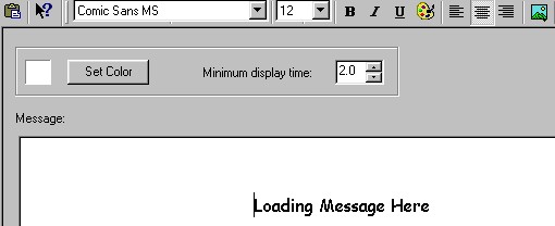 Loading Message Area